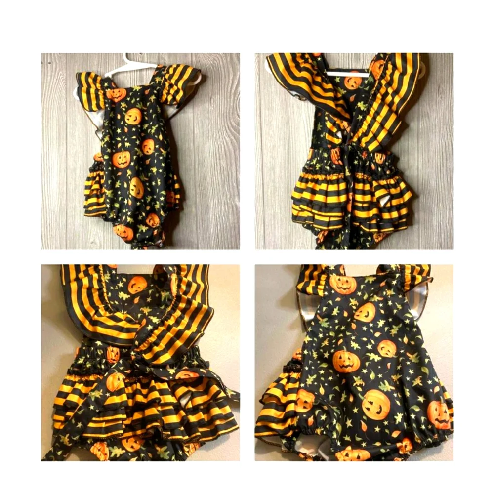Halloween 🎃 pumpkin romper jumper 6m